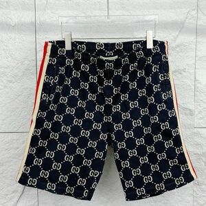 Authentic Gucci Black and White Logo Athletic Shorts